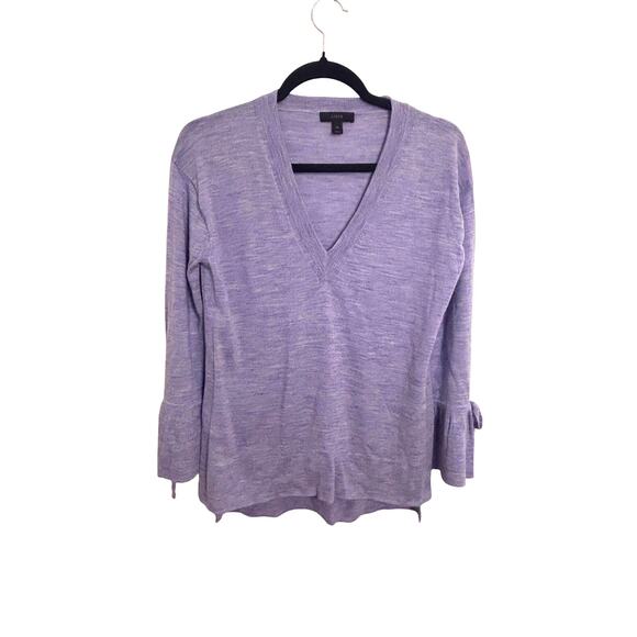 J. Crew Sweaters - J Crew Womens Purple Vneck Knit Sweater XS 100% Merino Wool Cozy Casual Winter